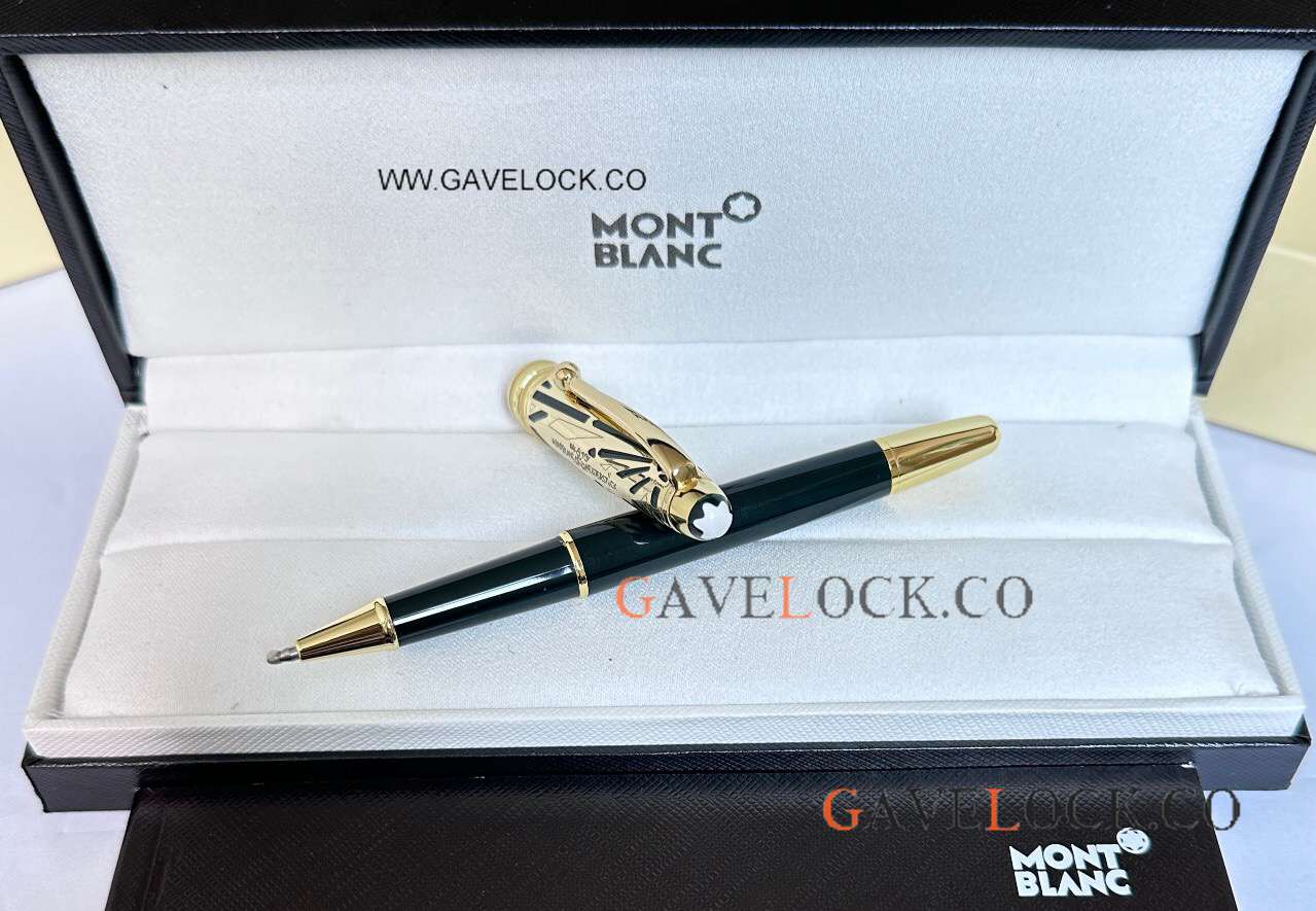 New Clone Mont blanc 100 Meisterstück Roller Ball Gold-Green
